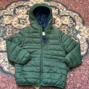 🌴Zara Green Puffer Jacket With Removable Sleeves